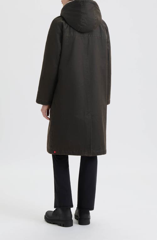 Hunter Ellie Coated Padded Longline Coat In Brown