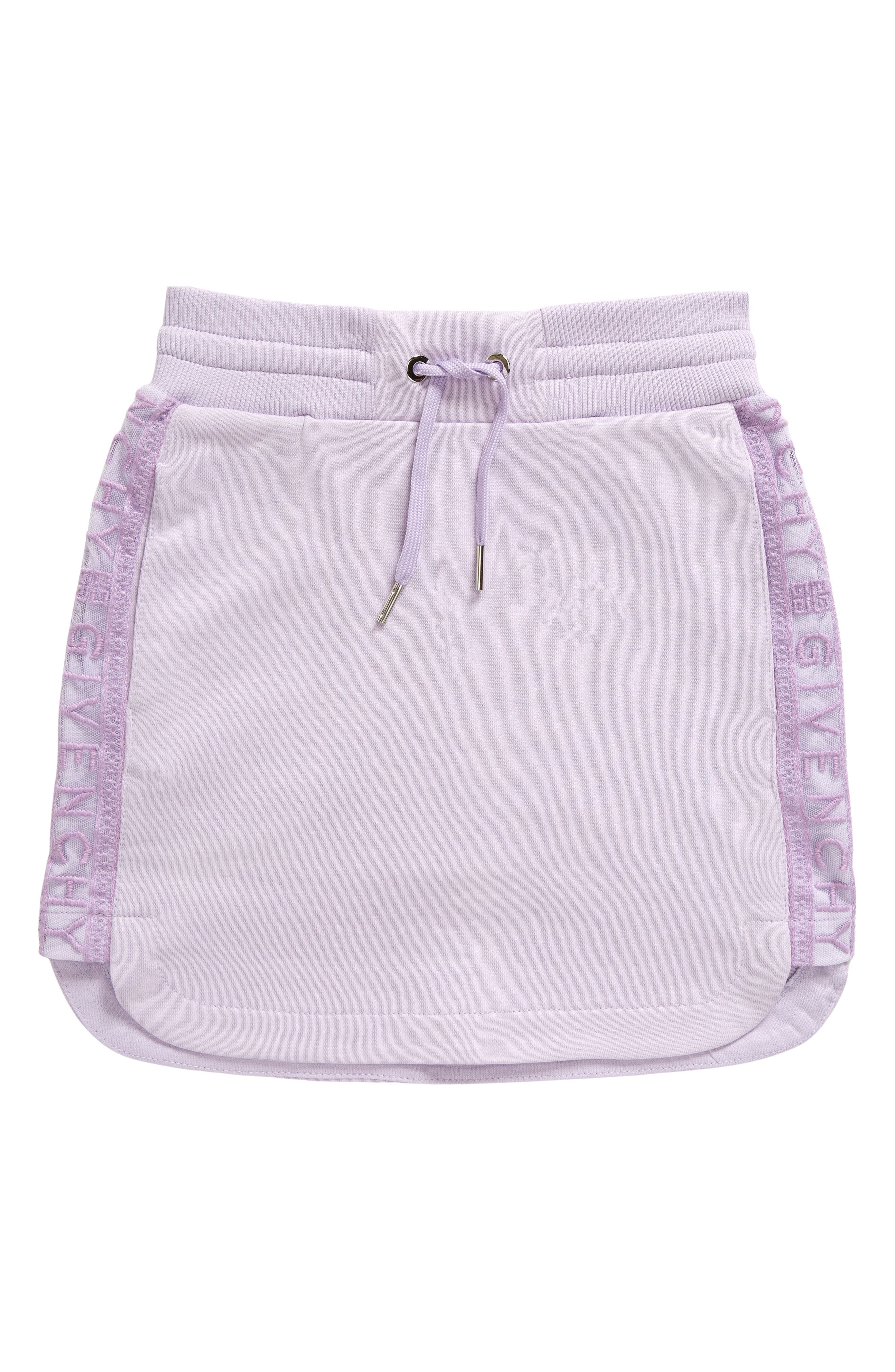 GIVENCHY KIDS Kids' Logo Embroidered Lace Inset Fleece Skirt