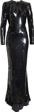 Stella McCartney Long Sleeve Sequin Gown