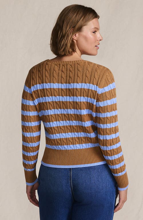 Lands' End Drifter Modern Cable Crew Sweater In Multi