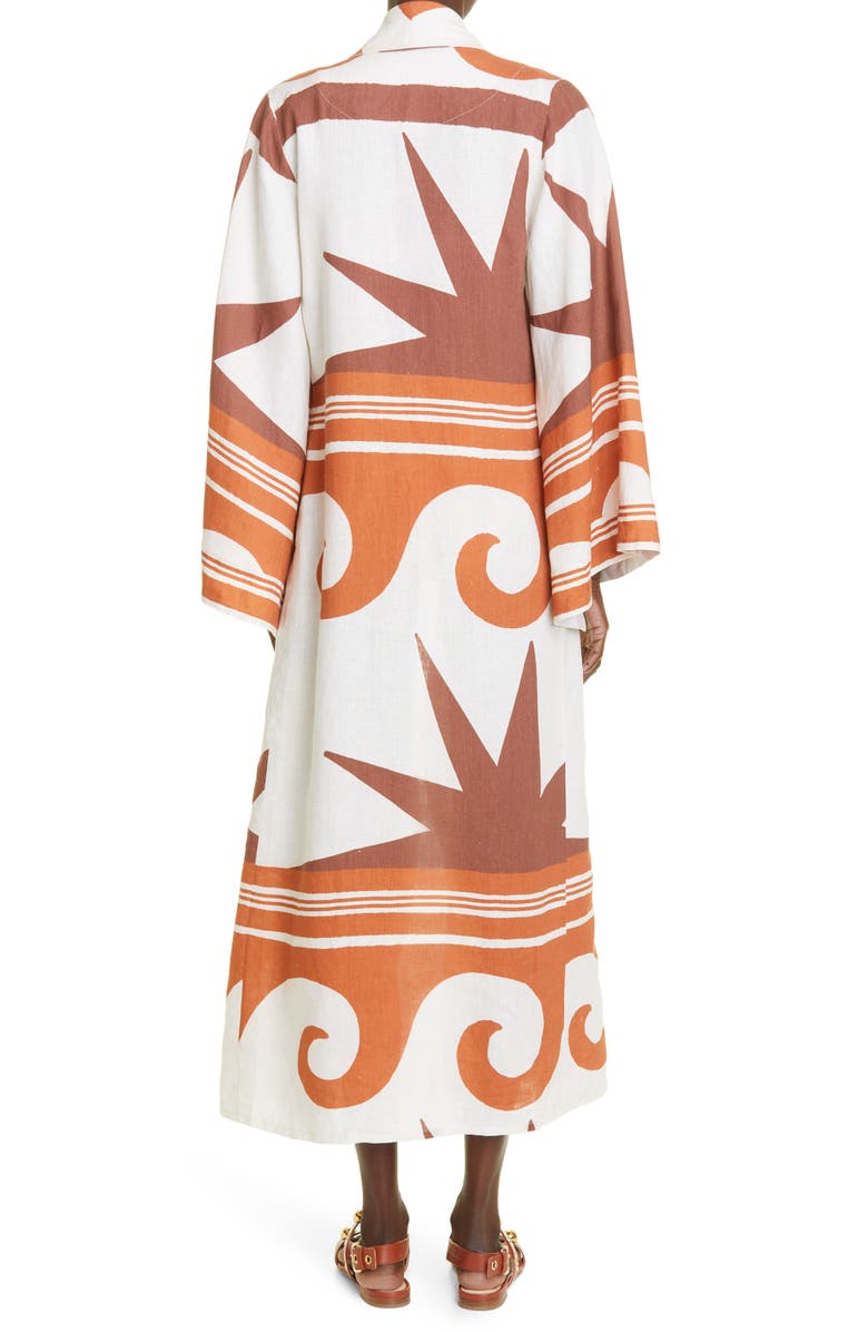 Johanna Ortiz Reclamos Del Mar Abstract Print Organic Linen Cover-Up, Alternate, color, 