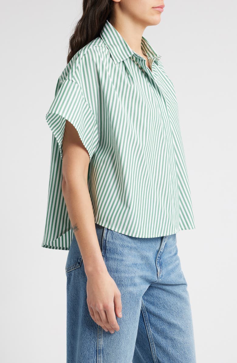 rag & bone Martha Stripe Poplin Shirt, Alternate, color, Pinestripe