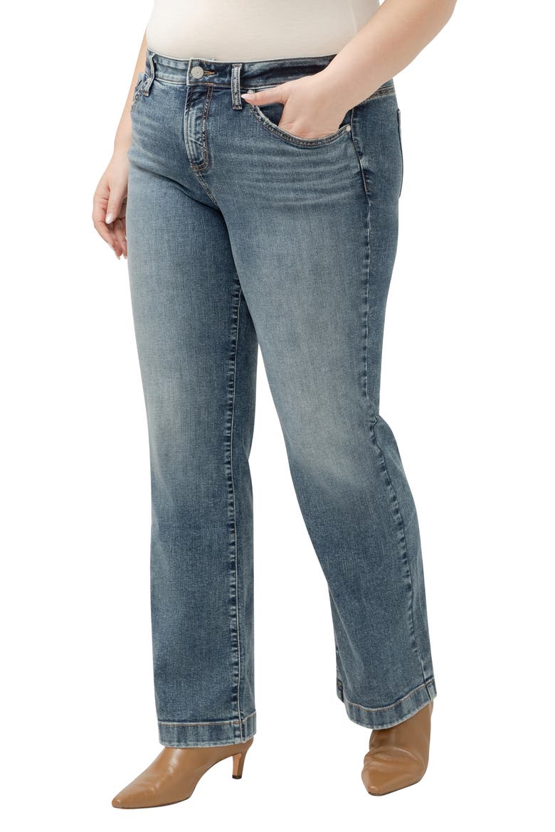 Suki Curvy Mid Rise Wide Leg Trouser Jeans, Alternate, color, INDIGO