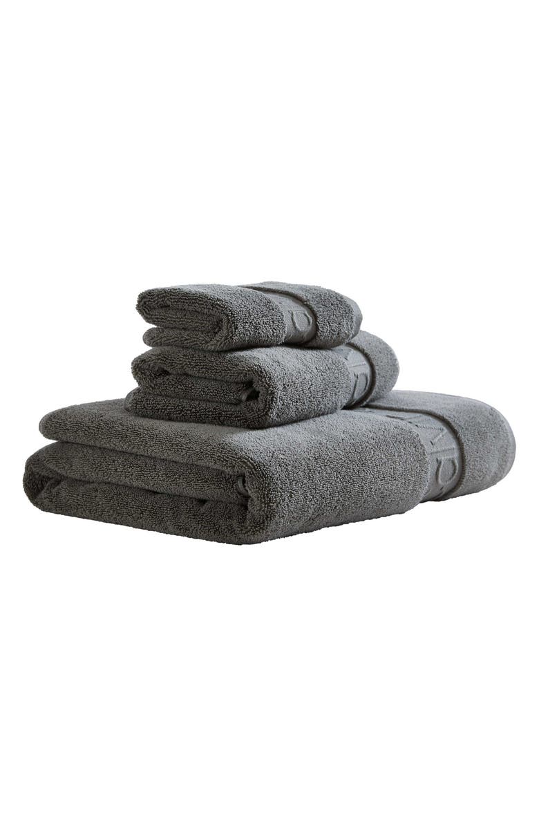 Calvin Klein Home Iconic 3-Piece Towel Set, Main, color, Open Dark Grey