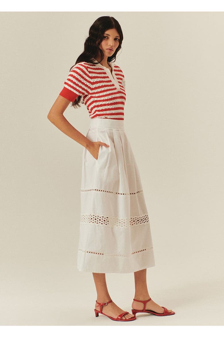 Sydney Midi Skirt, Alternate, color, WHITE