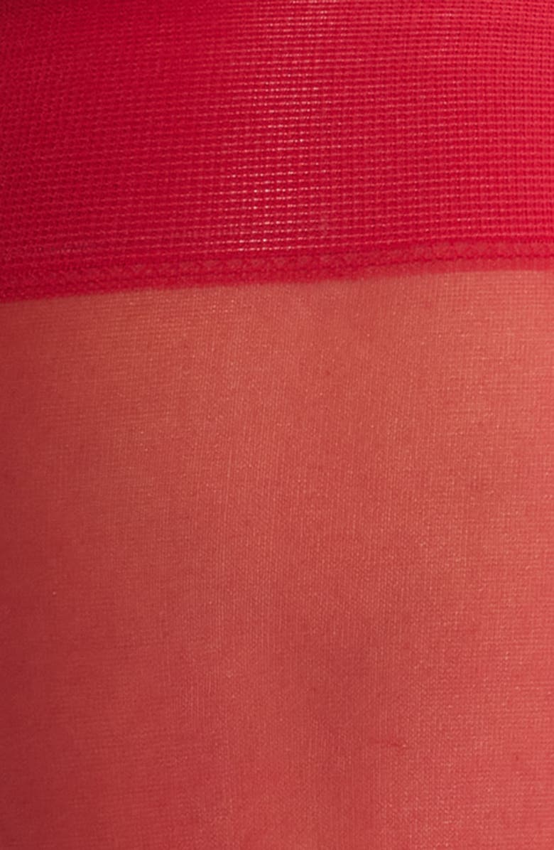 Hue Sheer Knee High Socks, Alternate, color, Jester Red