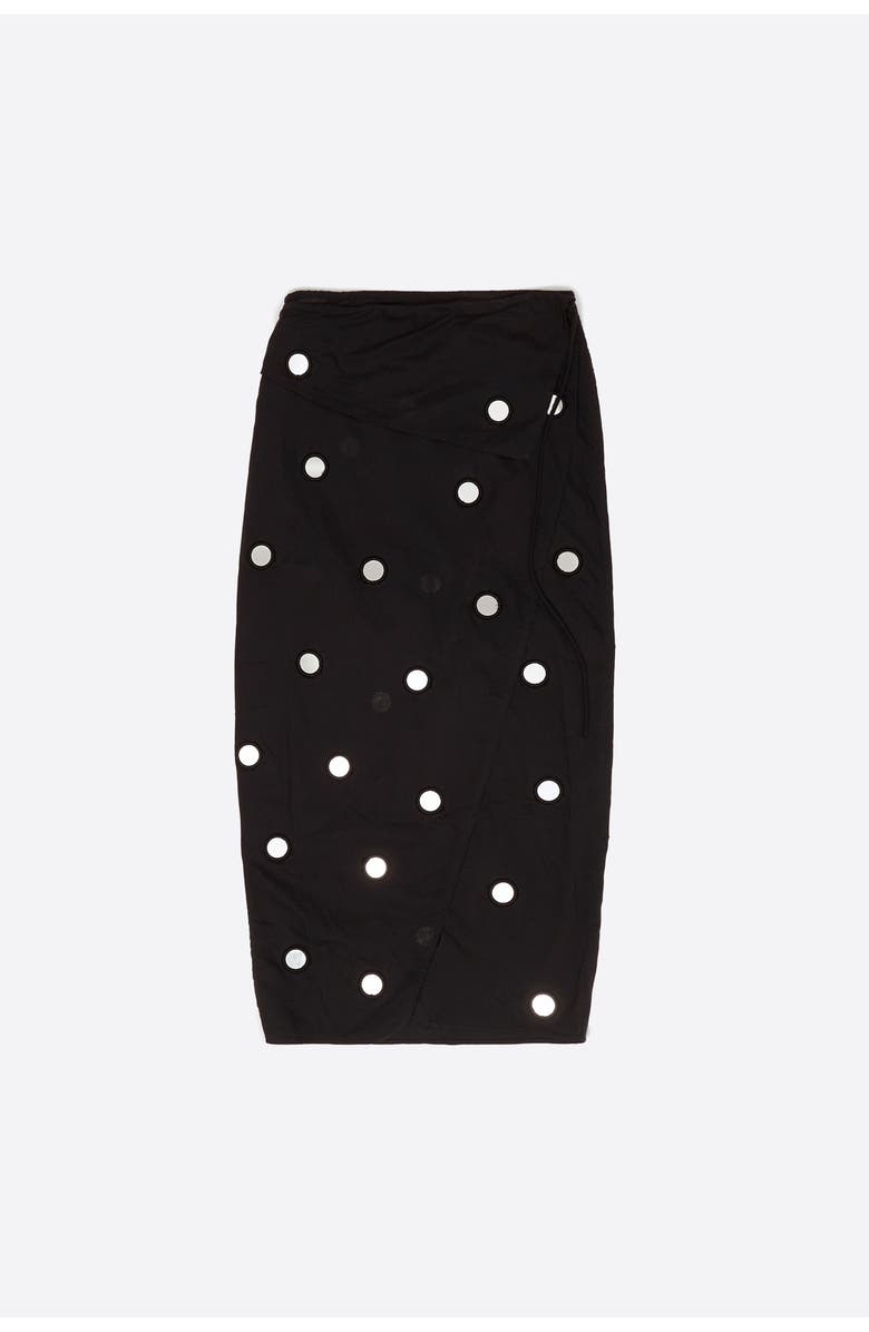 Bimba y Lola Mirrored Sarong Midi Skirt, Alternate, color, Black