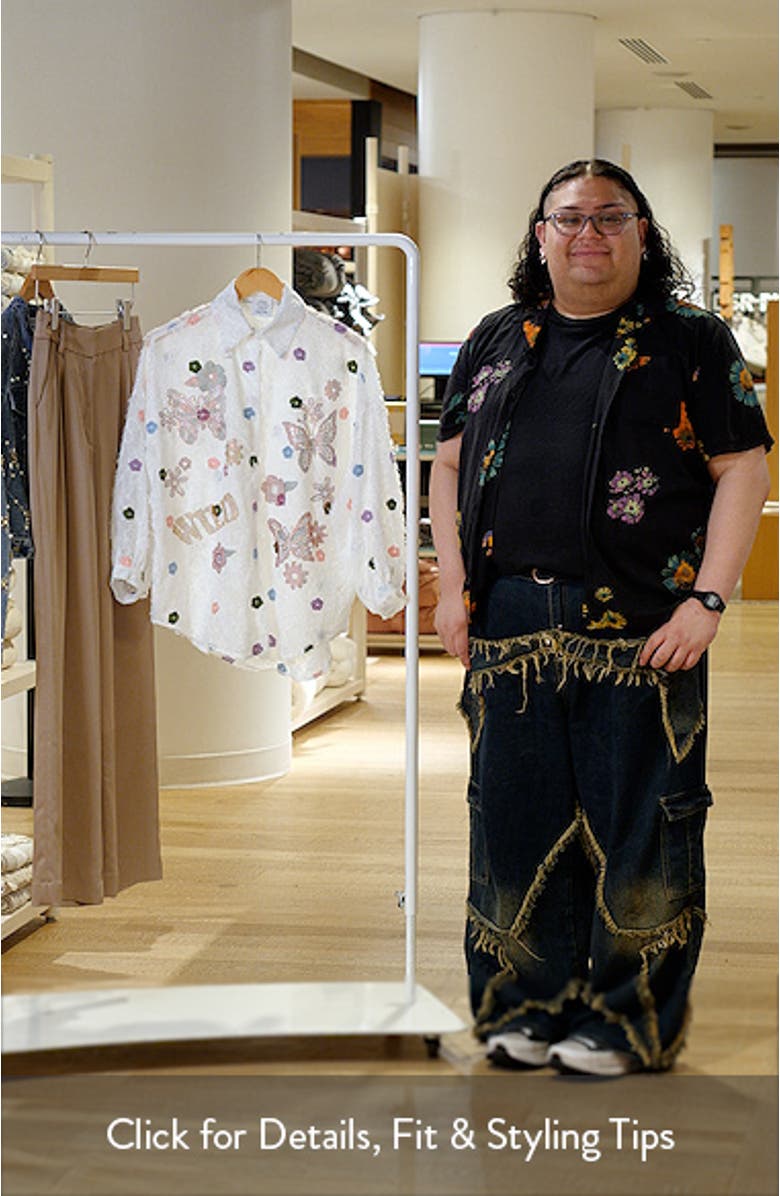 Emma Embellished Semisheer Button-Up Shirt, sales video thumbnail