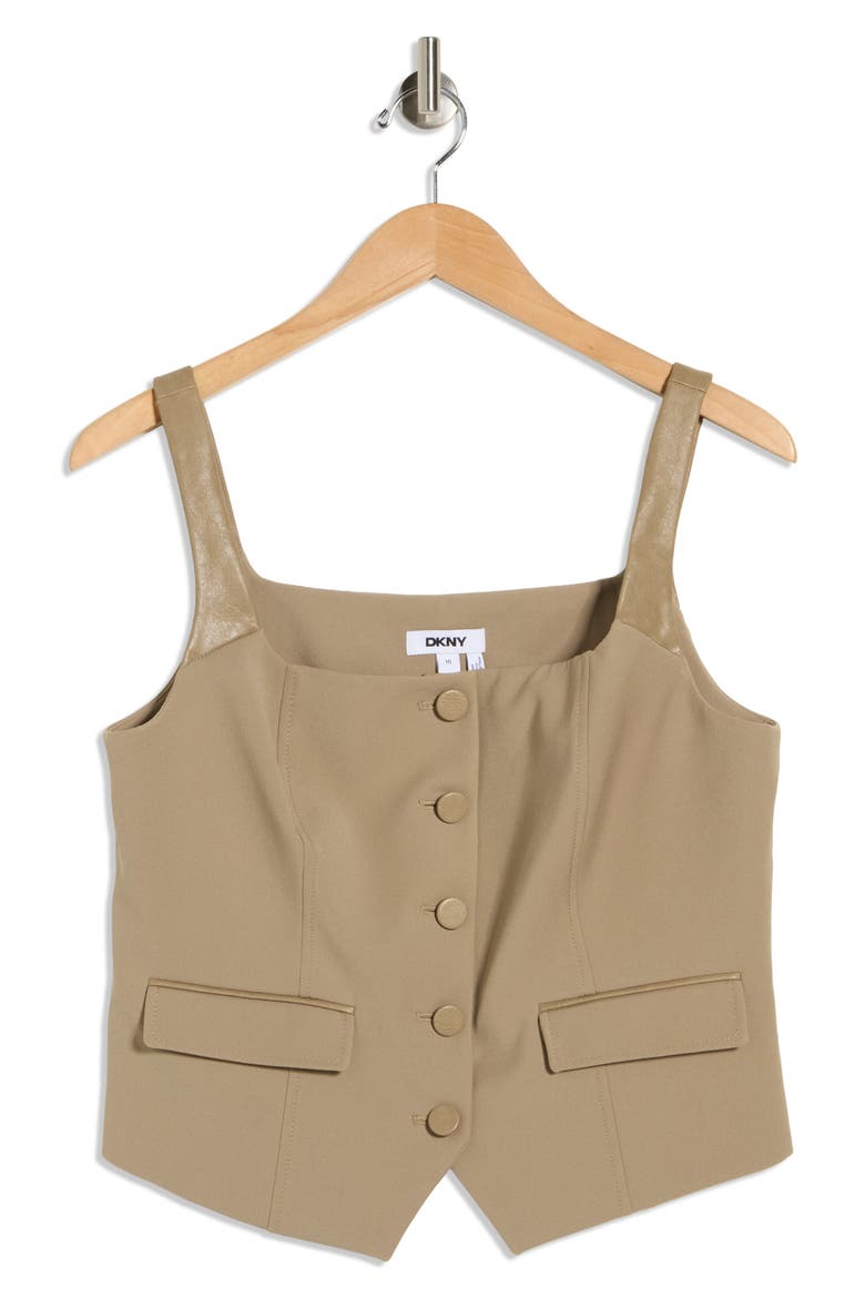 Button Front Vest, Alternate, color, TAUPE