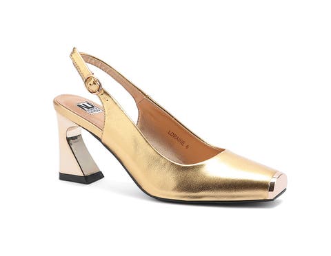 Metal Heel  Slingback Pump