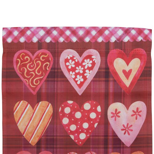 Northlight Be My Valentine Plaid And Heart Garden Flag 18" X 12.5" In Red