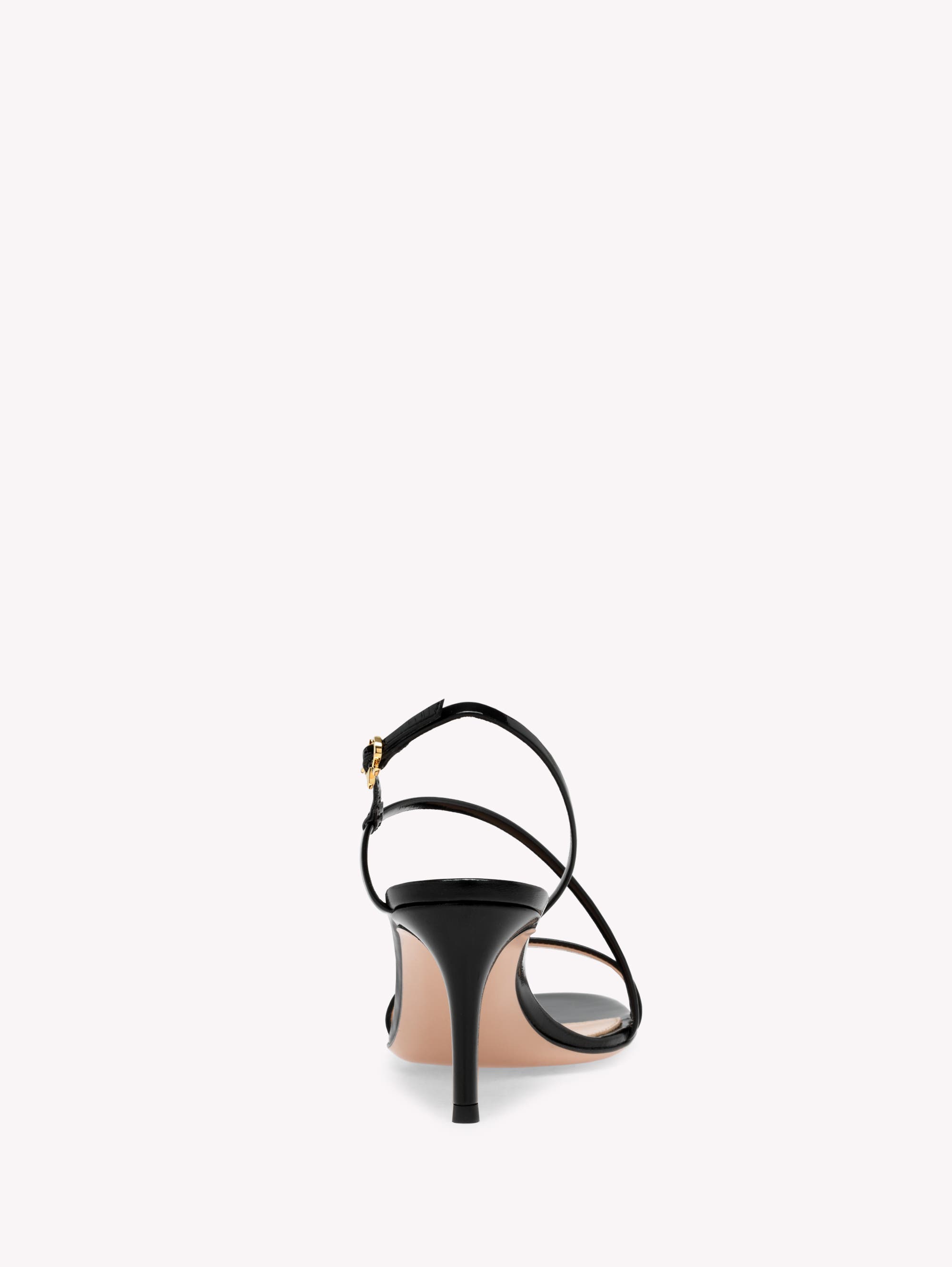 Gianvito Rossi Manhattan 70 Sandal, Alternate, color, Black Leather