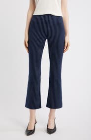 Theory Pinstripe Crop Kick Flare Pants
