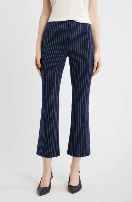 Pinstripe Crop Kick Flare Pants