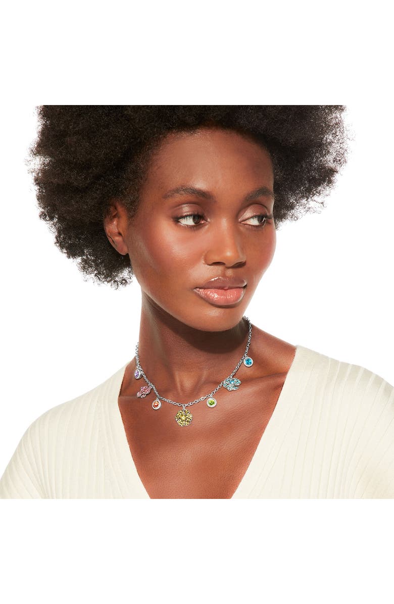 Kurt Geiger London Flower Stone Charm Necklace, Alternate, color, Multi
