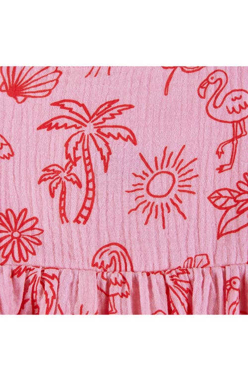 Shop Andy & Evan Kids' Tropical Icon Gauze Dress In Pink