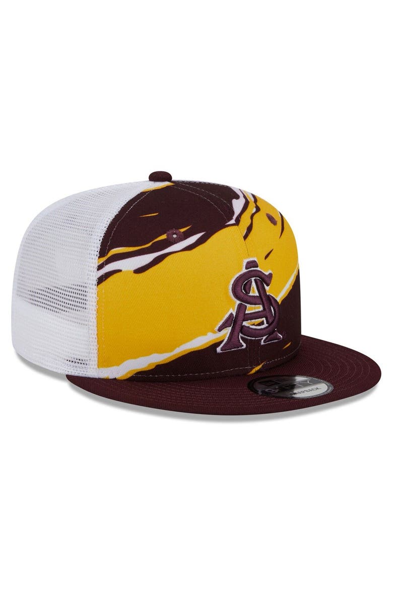 Men's New Era Maroon Arizona State Sun Devils Tear Trucker 9FIFTY Snapback Hat, Alternate, color, Maroon