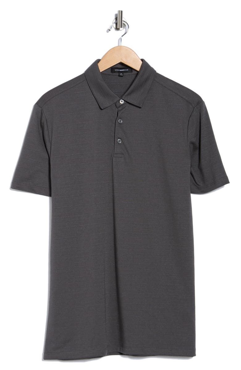 WESTZEROONE Atwood Pima Cotton Blend Jersey Polo, Alternate, color, Iron