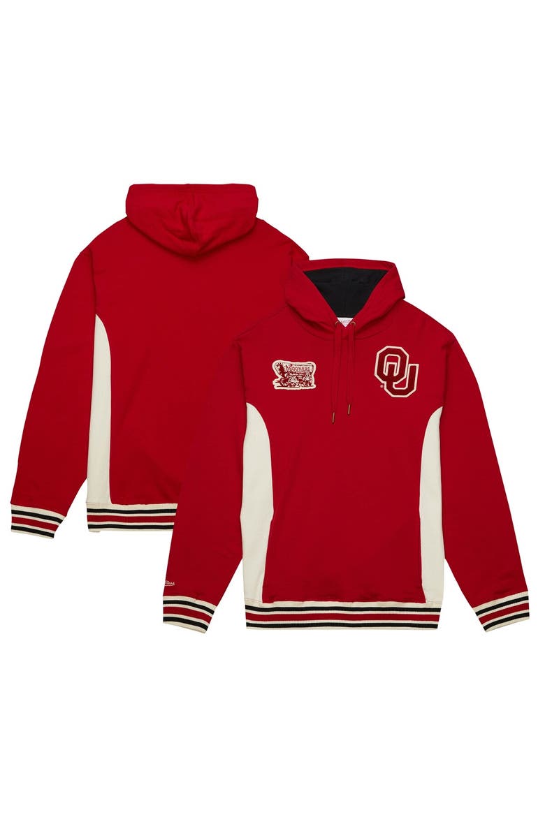 Men's Mitchell & Ness Crimson Oklahoma Sooners Team Legacy French Terry Pullover Hoodie, Main, color, Crimson