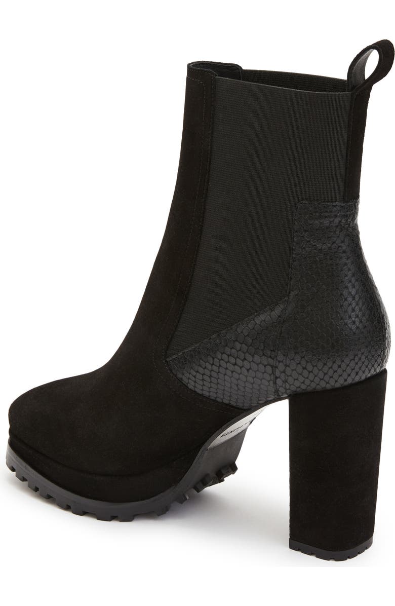 AllSaints Sahara Snakeskin Embossed Suede Bootie, Alternate, color,