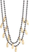 Open Edit Layered Drops Ball Chain Necklace