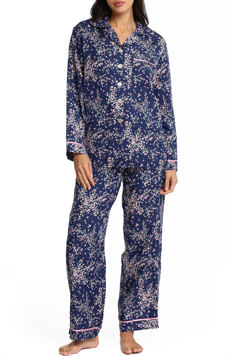 Papinelle Cheri Blossom Cotton & Silk Pajamas, Main, color, 
