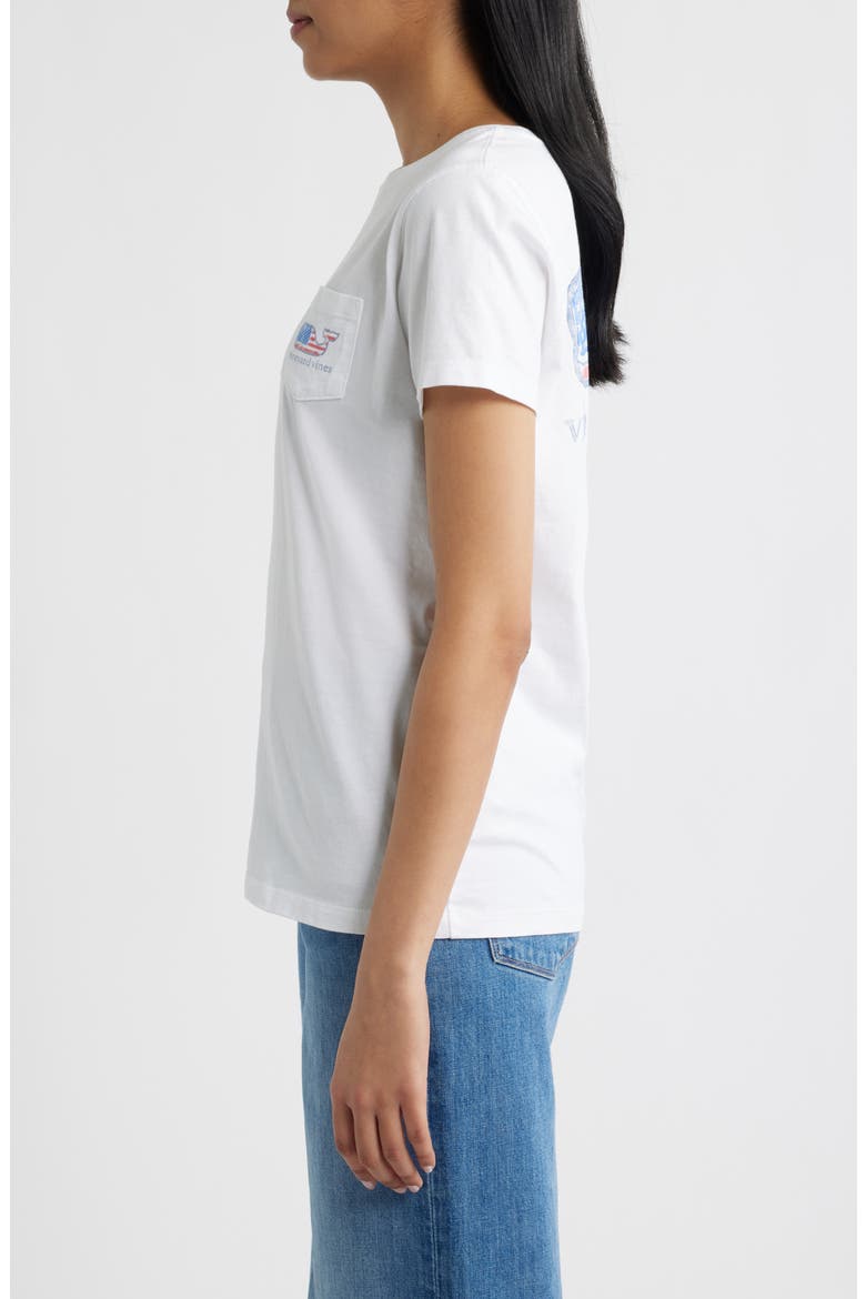 Flag Whale Graphic Pocket T-Shirt, Alternate, color, WHITE CAP