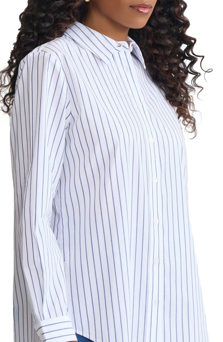 Jones New York Stripe Side Button-Up Shirt, Alternate, color, 