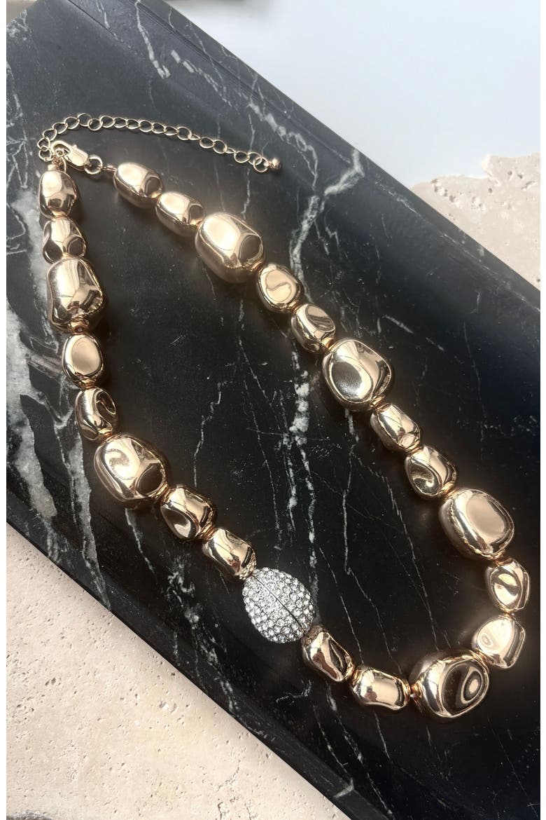 Pebbled Chain Necklace, Alternate, color, GOLD