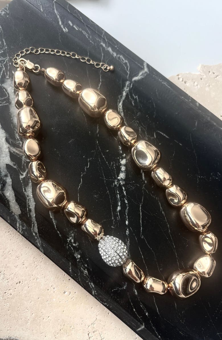 Adornia Pebbled Chain Necklace, Alternate, color, Gold