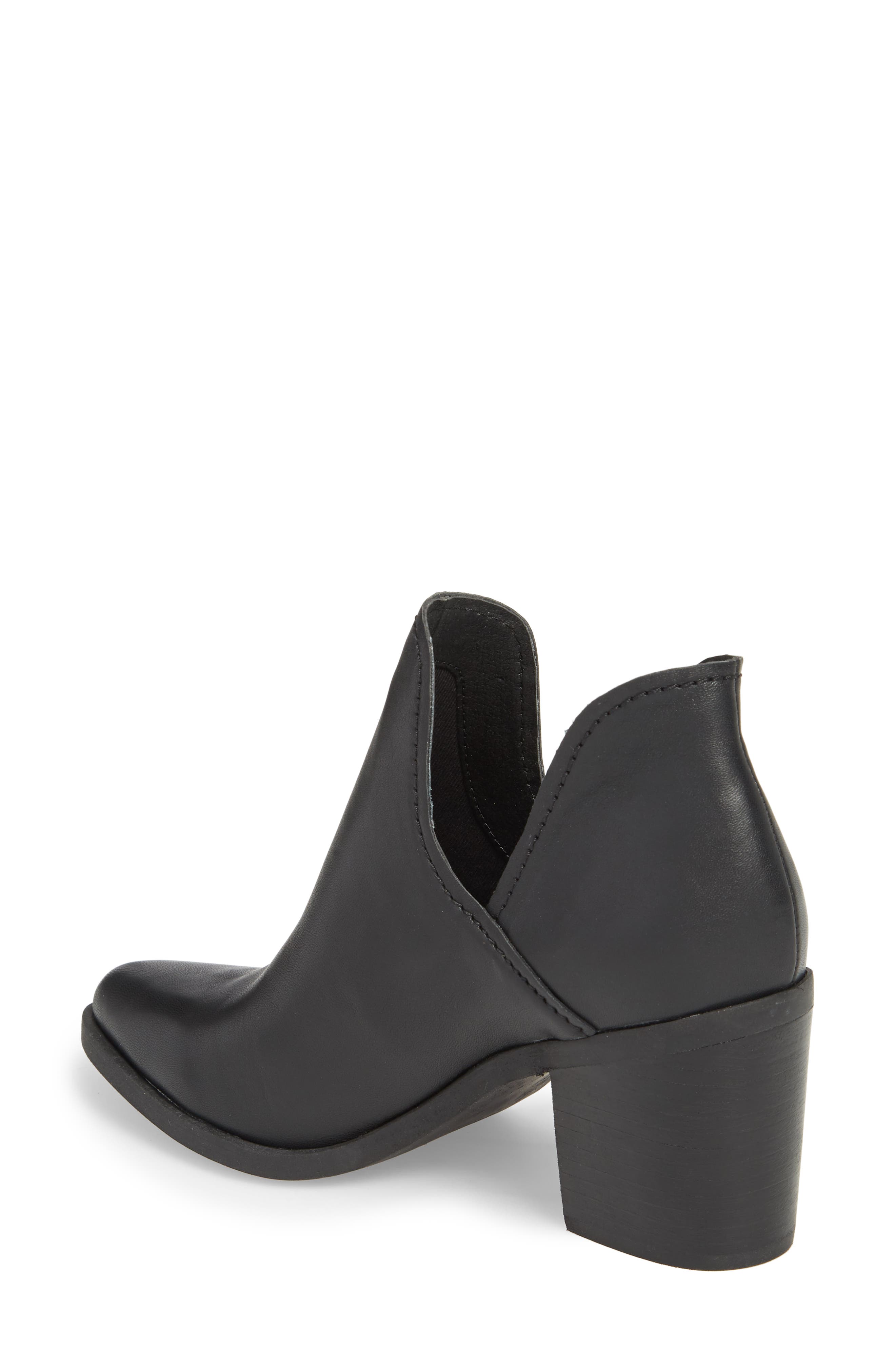 Petra Open Side Bootie, Alternate, color, BLACK LEATHER