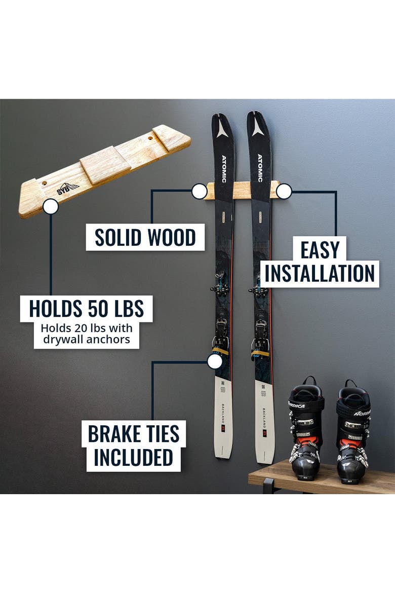 Vail Ski Display - Minimalist Wood Rack - Large, Alternate, color, Light Wood