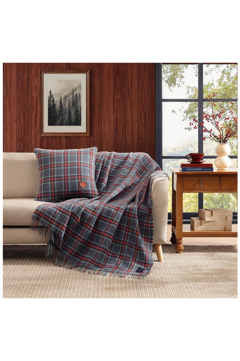 Spruce Tartan Decorative Pillow, Alternate, color, GREY