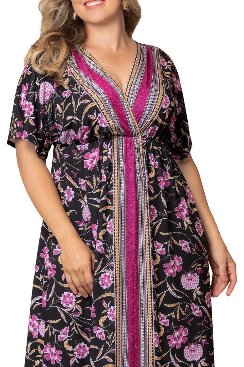 Wanderlust Floral Maxi Dress, Main, color, MAUVE BORDER PRINT