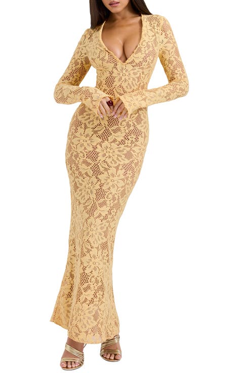 Indiana Long Sleeve Lace Maxi Dress