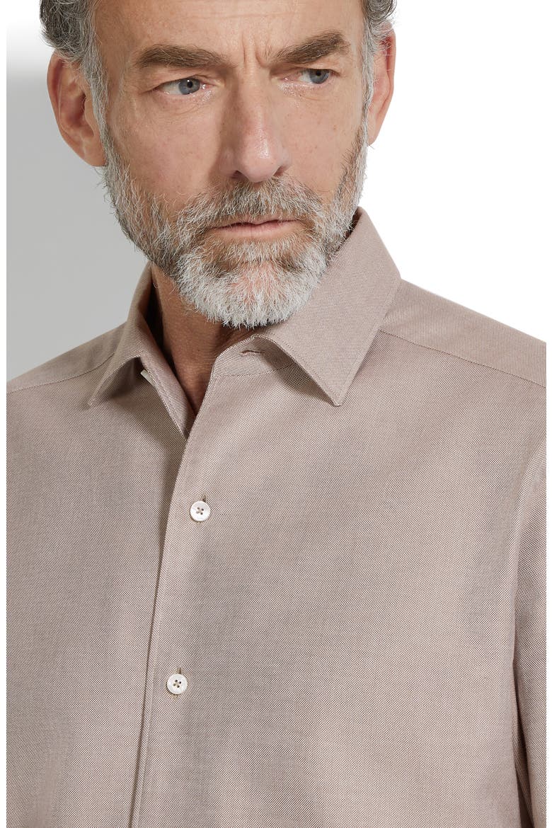 Cashco Cotton & Cashmere Oxford Button-Up Shirt, Alternate, color, LIGHT TAUPE