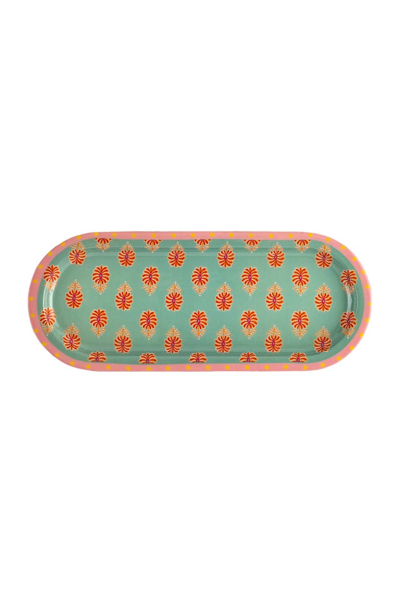 Lakri Oval Wood Serving Board Entertaining Artisan, Main, color, Green