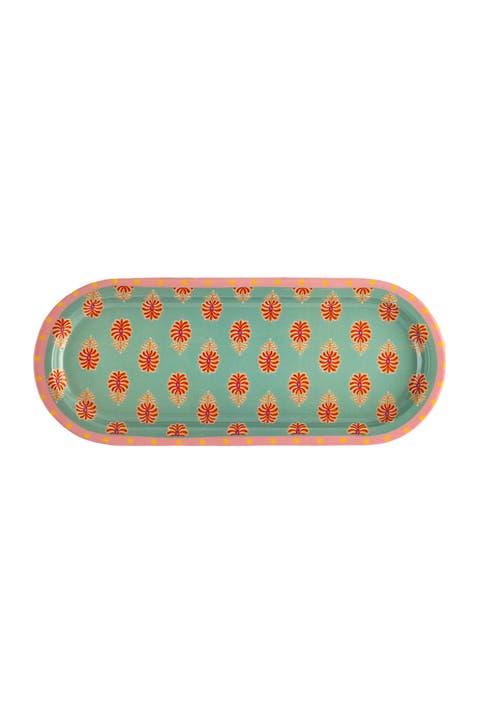 Lakri Oval Wood Serving Board Entertaining Artisan