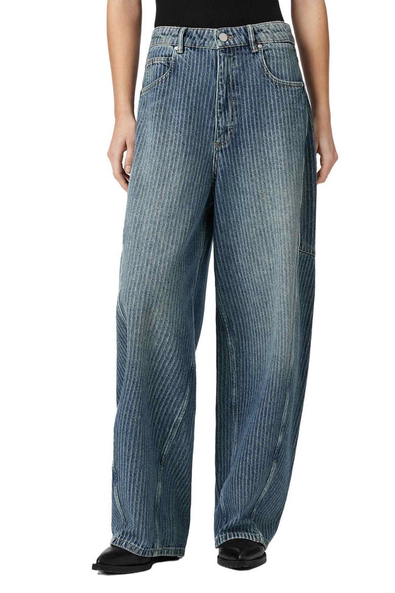 Carter Stripe Barrel Leg Jeans, Main, color, TITAN BLUE
