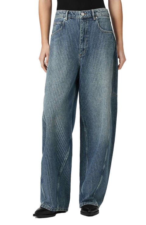 Carter Stripe Barrel Leg Jeans (Titan Blue)