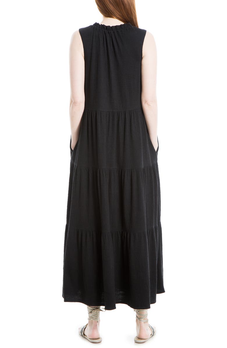 MAX STUDIO Tie Neck Tiered Jersey Maxi Dress, Alternate, color, 