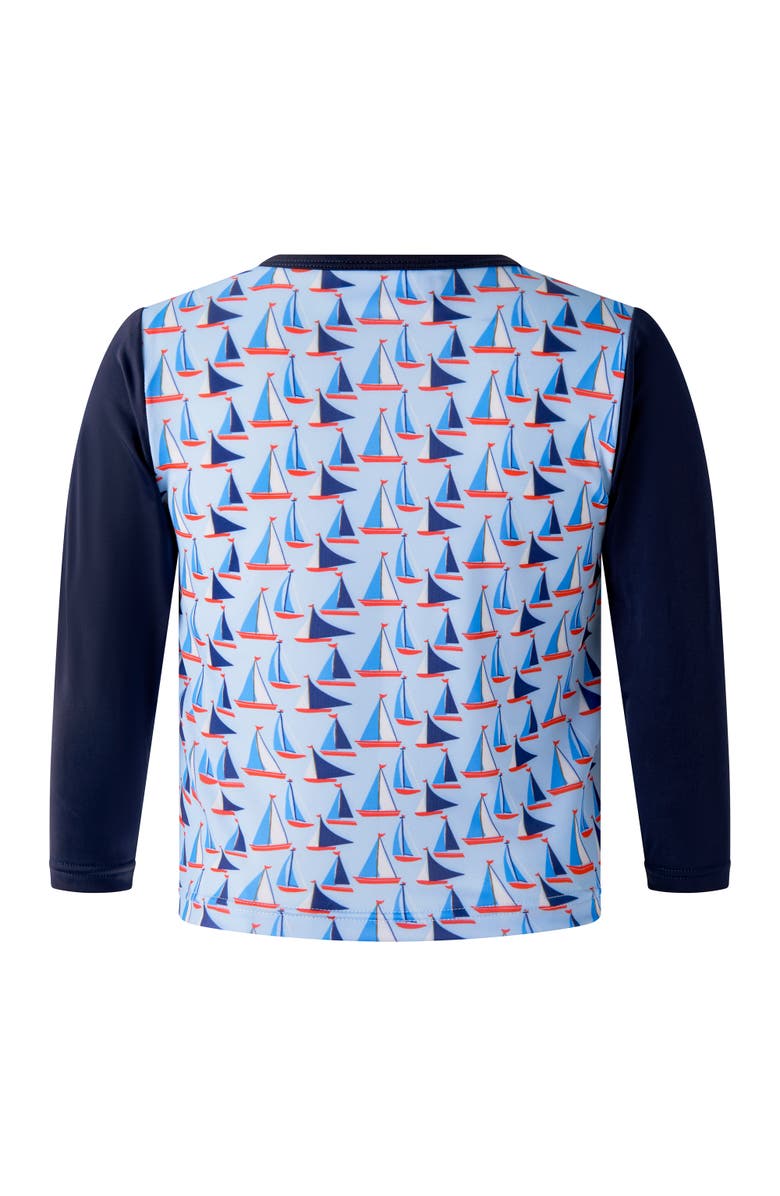Rachel Riley Baby Boys' Sailboat Rashguard Top, Alternate, color, Blue