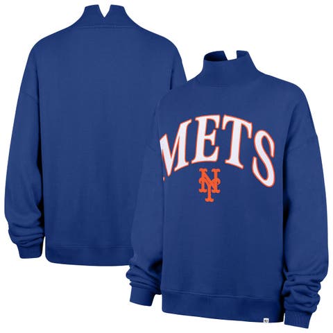Women's '47 Royal New York Mets Oversized Vantage Mock Neck Sweatshirt