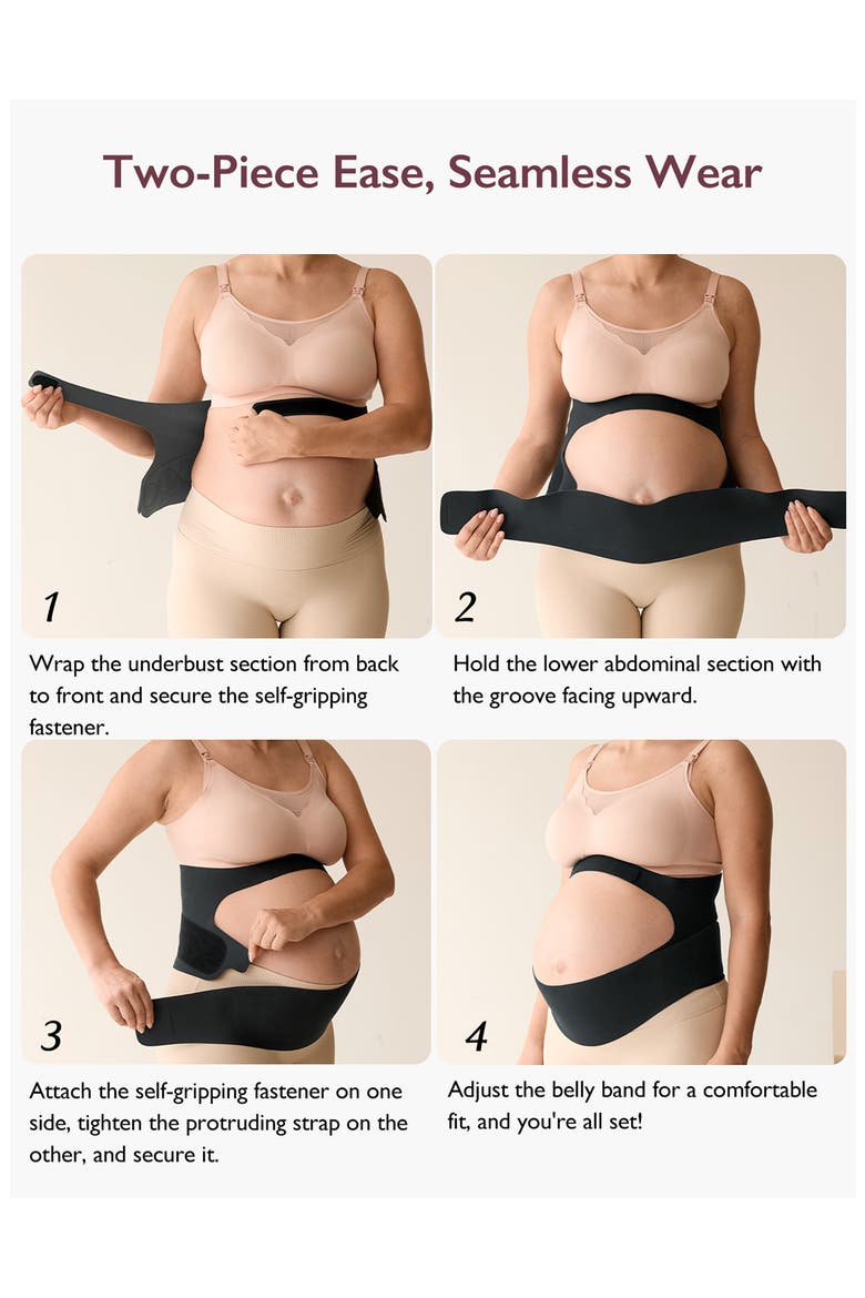 Ergonest Maternity Belly Band, Alternate, color, BLACK