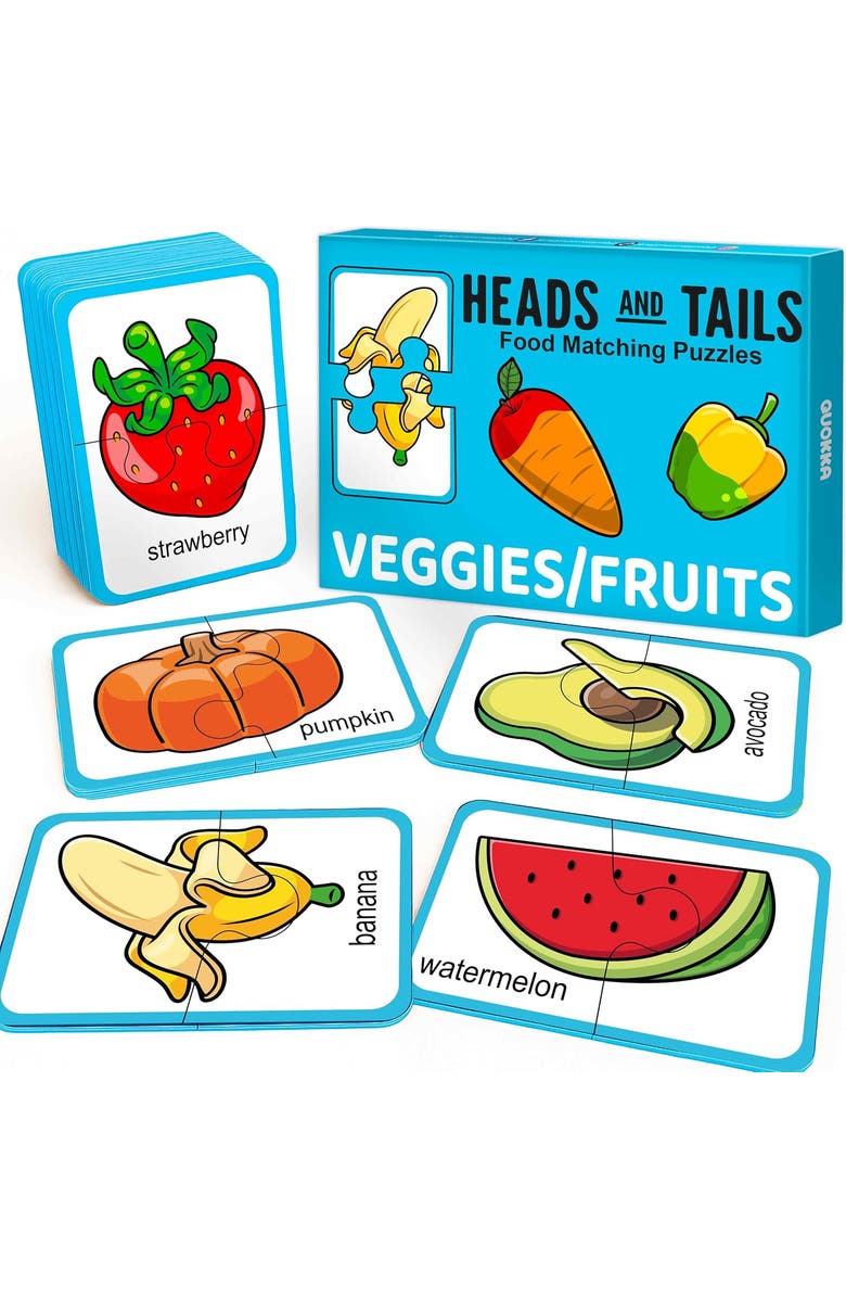 Quokka Memory Matching Puzzle Set for Toddlers, Main, color, Fruits & Veggies