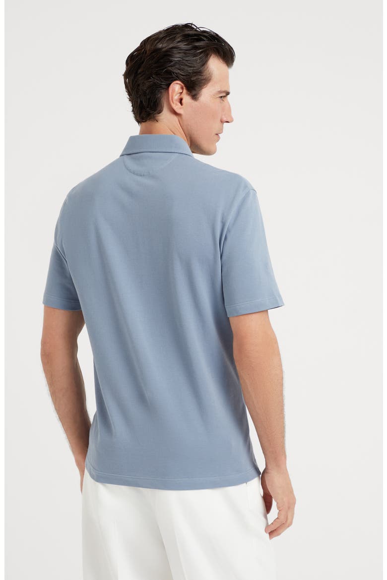 Piqué polo shirt, Alternate, color, Azure