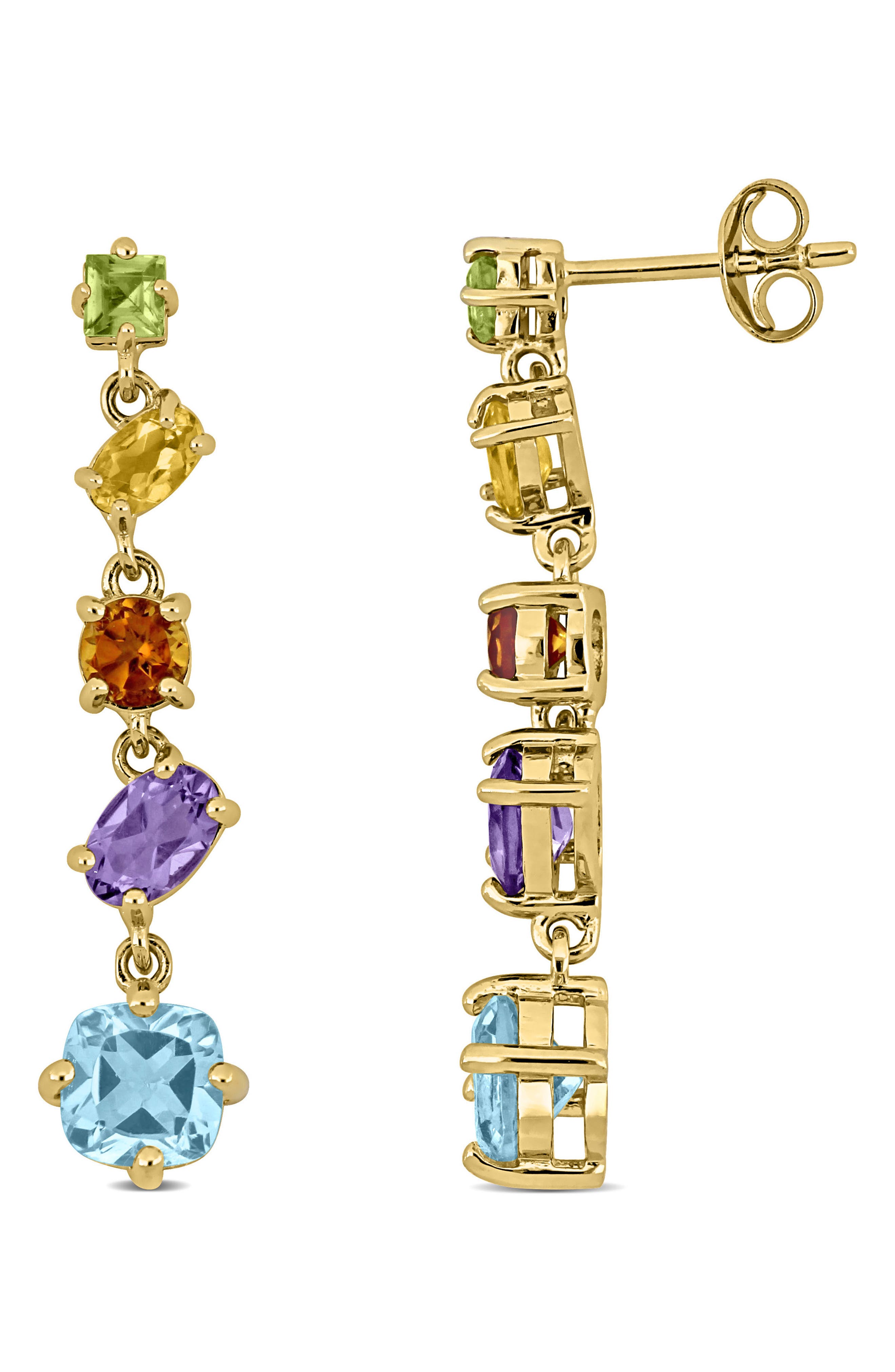 DELMAR Mixed Cut Semiprecious Stone Earrings