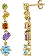 DELMAR Mixed Cut Semiprecious Stone Earrings