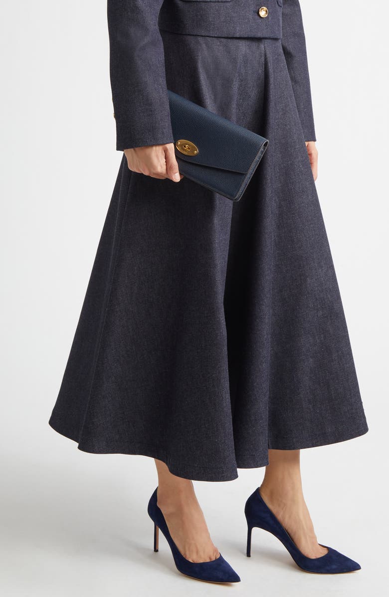 Mulberry Darley Leather Clutch, Alternate, color, Night Sky
