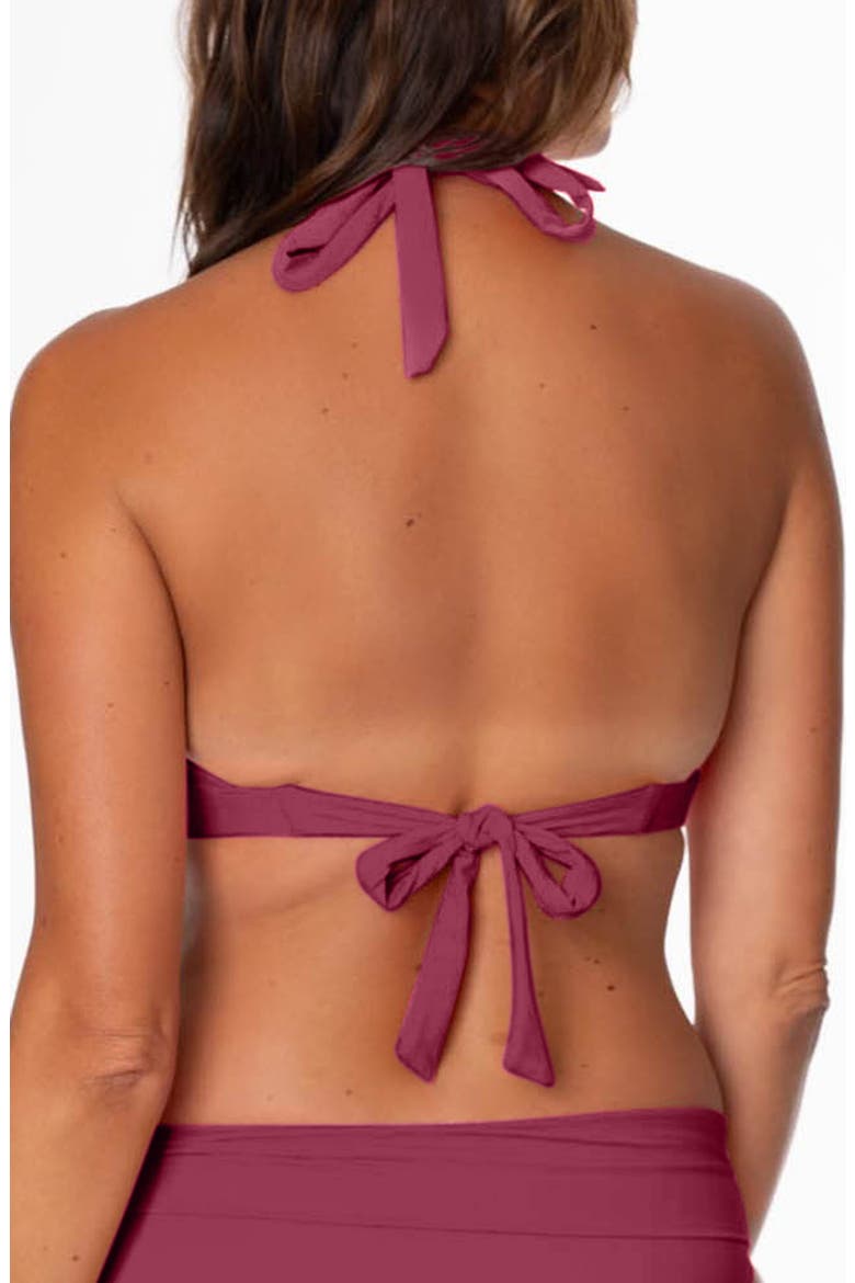 Amy Halter Bikini Top, Alternate, color, MULBERRY